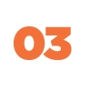 Circulo branco com numero 03