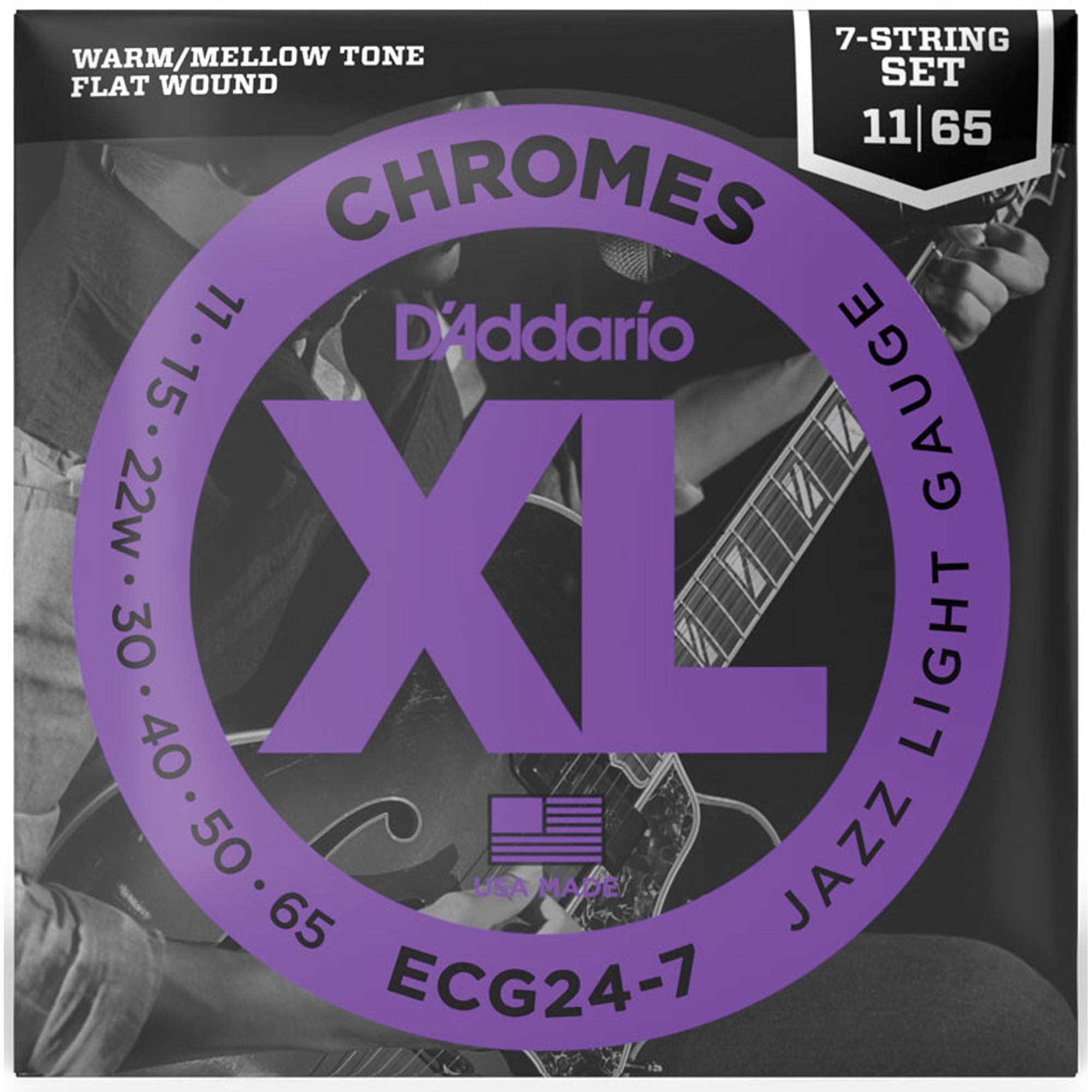 Encordoamento Para Guitarra D\'Addario ECG24 XL 7c Chrome .011