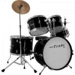 Bateria Infantil com Baquetas e Pedal de Bumbo 4322 Preta TURBO