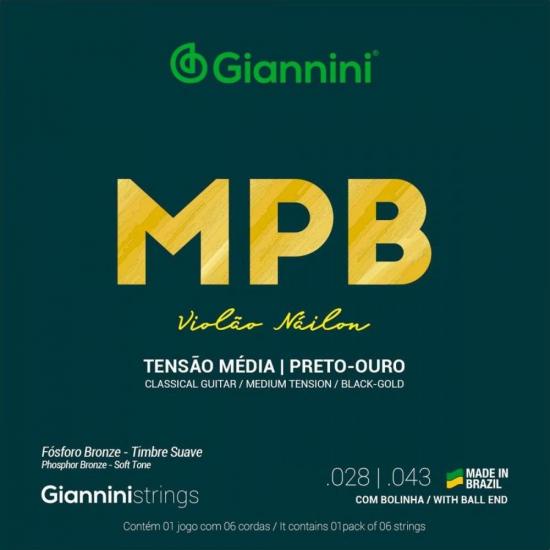 Encordoamento Para Violão Nylon Com Bolinha Série MPB Giannini GENWBG