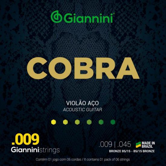Encordoamento Para Violão Aço Bronze 85/15 Série Cobra Giannini GEEWA