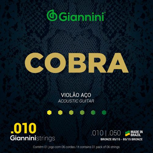 Encordoamento Para Violão Aço .010 Série Cobra Giannini GEEFLE
