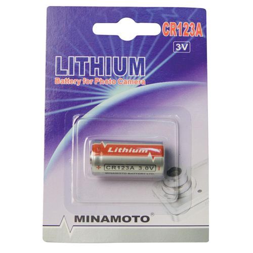 Bateria Lithium 3V Photo CR123A MINAMOTO (Cartela com 1 Unid.)