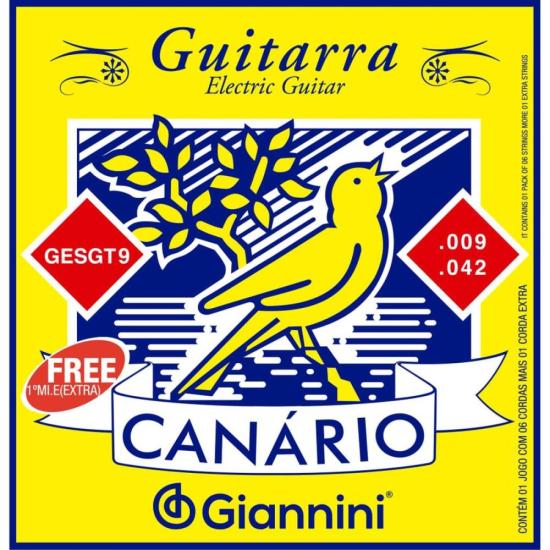 Encordoamento Para Guitarra .009 Série Canário Giannini GESGT9