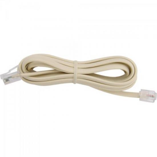 Extensão para Telefone/Fax RJ11 2 Metros 6X2 Bege GENÉRICO Extensão para Telefone/Fax RJ11 2 Metros 6X2 Bege GENÉRICO