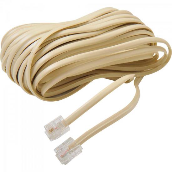 Extensão para Telefone/Fax RJ11 10 Metros 6X2 Bege GENÉRICO Extensão para Telefone/Fax RJ11 10 Metros 6X2 Bege GENÉRICO