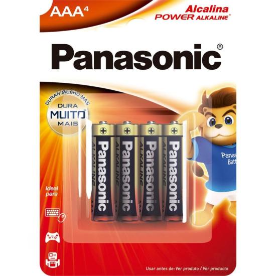 Pilha Alcalina 1,5V AAA LR03 (C/4 Pilhas) Panasonic