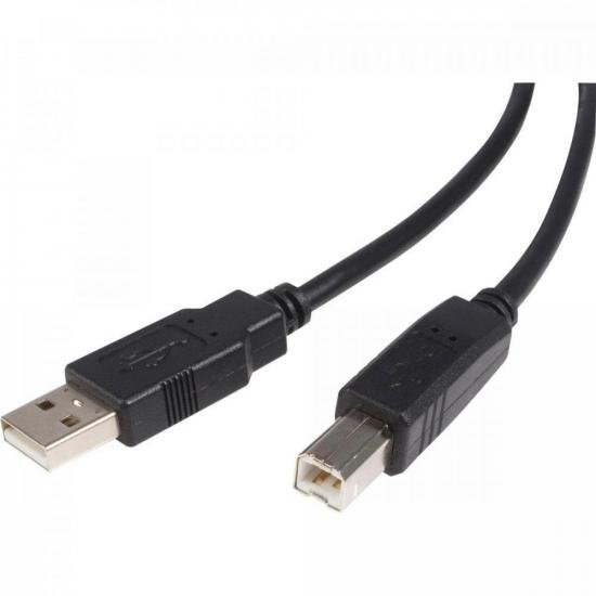Cabo USB Macho + B Macho 1,8 Metros 2.0A Preto Plus Cable