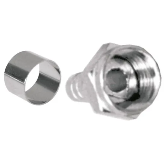 Conector F para Cabo RGC06 com Anel Crimpar Genérico