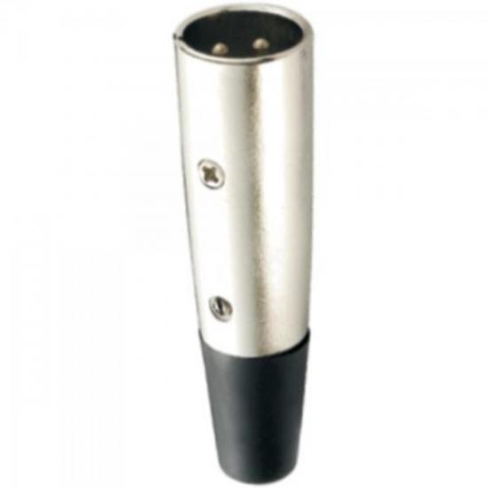 Conector Cannon XLR Macho Linha Liso Metal Niquelado GENÉRICO Conector Cannon XLR Macho Linha Liso Metal Niquelado GENÉRICO