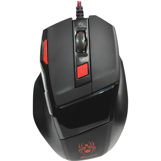 Mouse Gamer SPIDER OM-701 Preto/Vermelho FORTREK