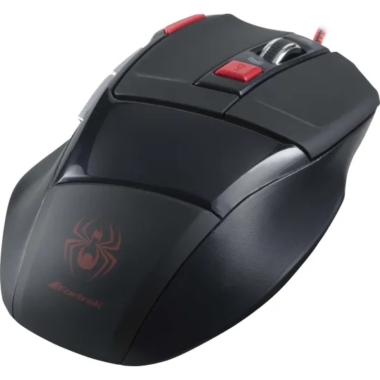 Mouse Gamer SPIDER OM-701 Preto/Vermelho FORTREK