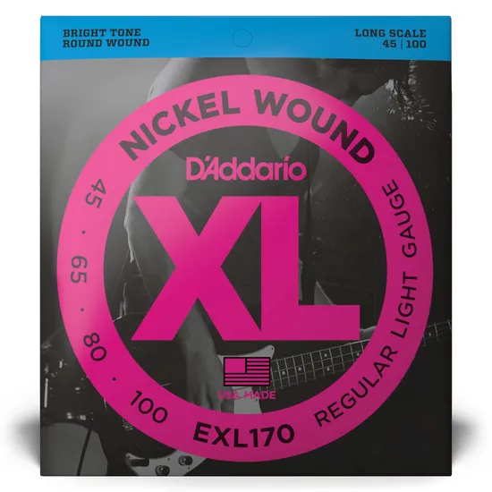 Encordoamento Baixo 4 Cordas .045-.100 XL Nickel EXL170 D\'Addario