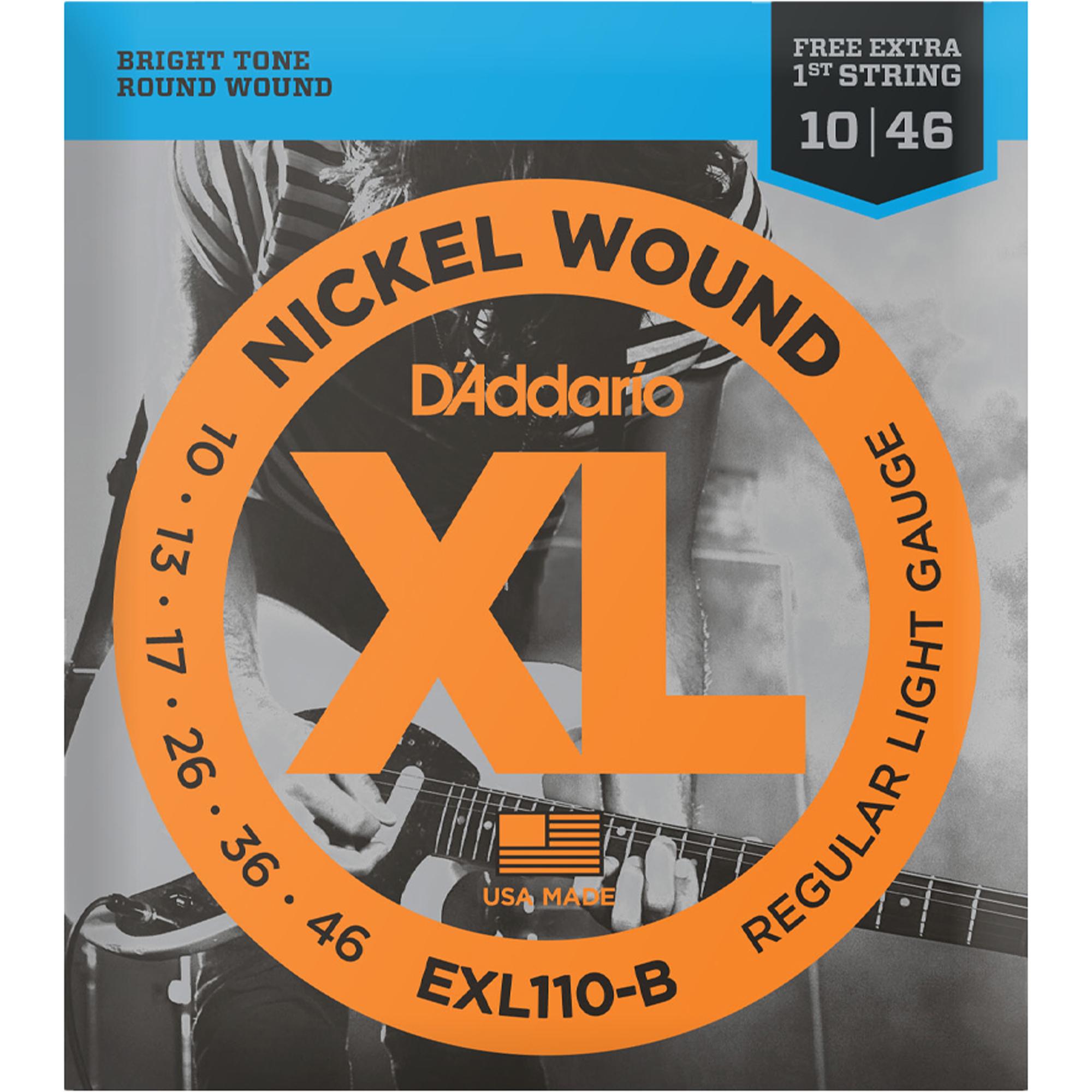 Encordoamento Para Guitarra .010-.046 XL Nickel EXL110-B D\'Addario Extra