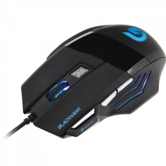 Mouse Gamer BLACK HAWK OM-703 Preto/Azul FORTREK 