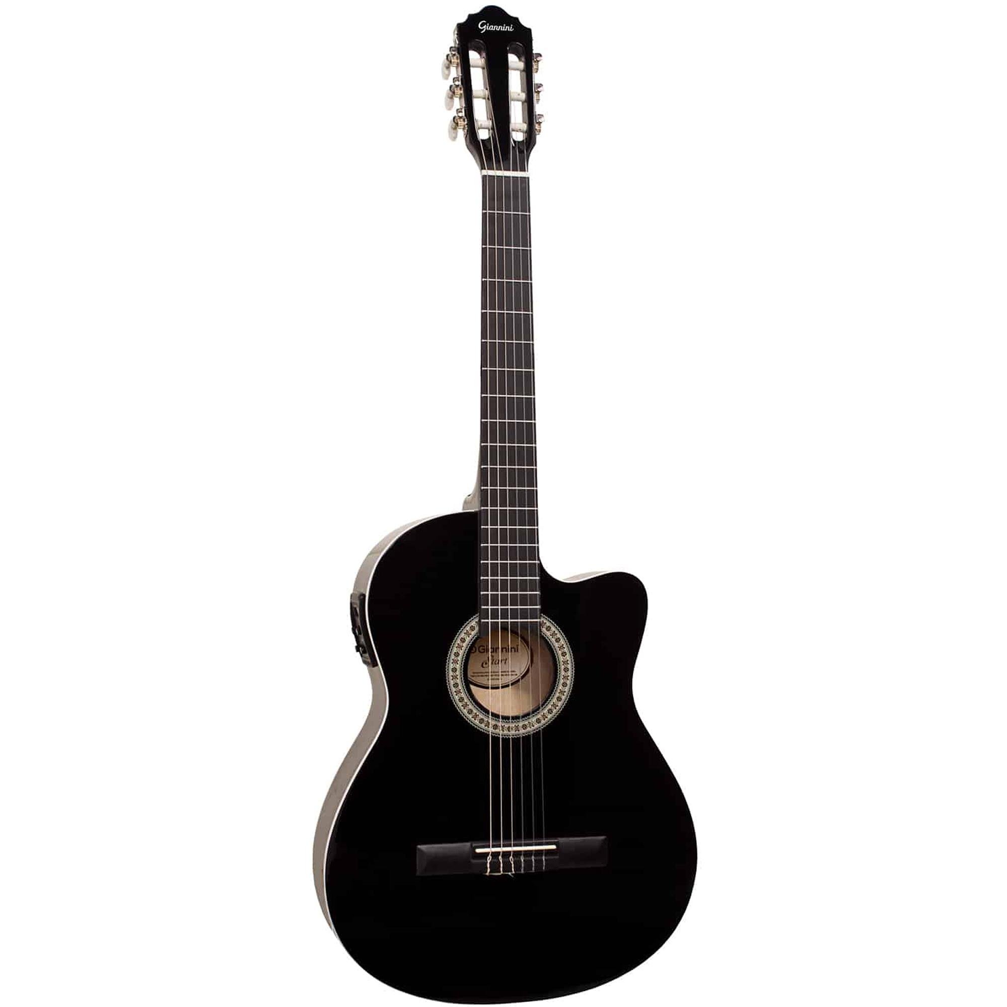 Violão Giannini Start NF14 CEQ Eletroacústico Nylon Preto