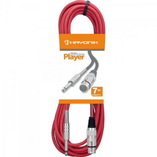 Cabo para Microfone XLR(F) X P10 7m PLAYER Vermelho HAYONIK Cabo para Microfone XLR(F) X P10 7m PLAYER Vermelho HAYONIK