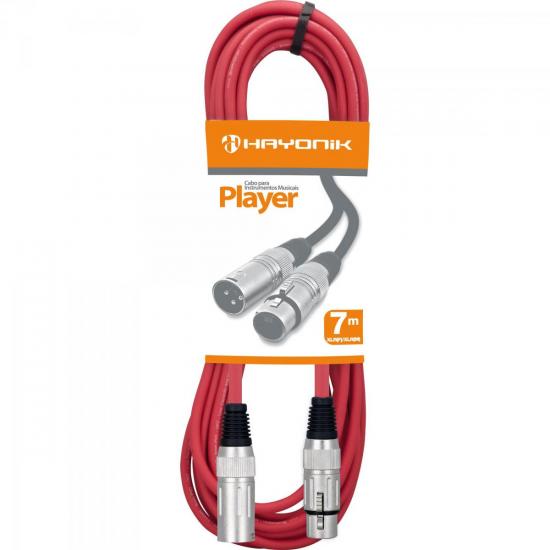 Cabo para Microfone XLR(F) X XLR(M) 7M PLAYER Vermelho HAYONIK Cabo para Microfone XLR(F) X XLR(M) 7M PLAYER Vermelho HAYONIK