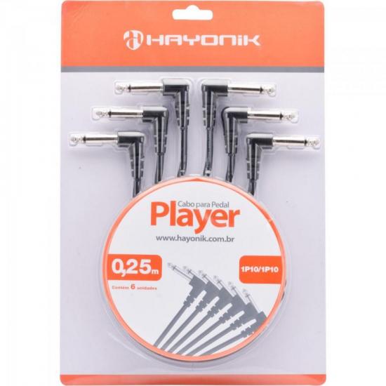 Cabo para Pedal P10 Mono 90° 25cm PLAYER Preto HAYONIK