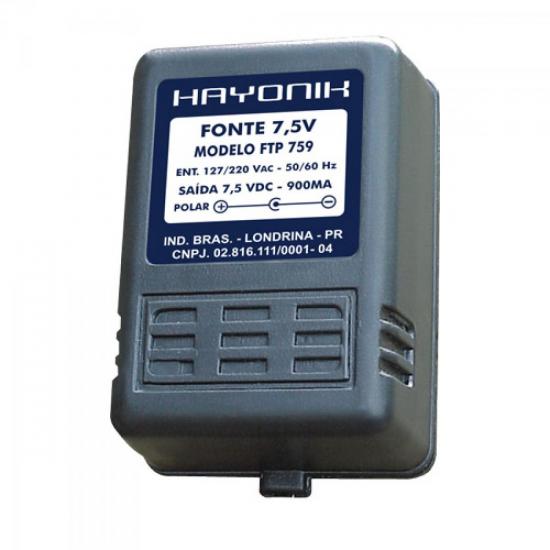 Fonte FTP-759 C- 7,5VDC 900mA HAYONIK Fonte FTP-759 C- 7,5VDC 900mA HAYONIK