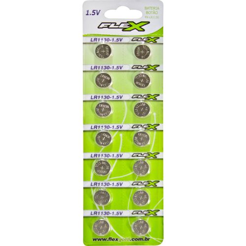 Bateria Botão Alcalina 1,5V LR1130 (C/14 baterias) Flex