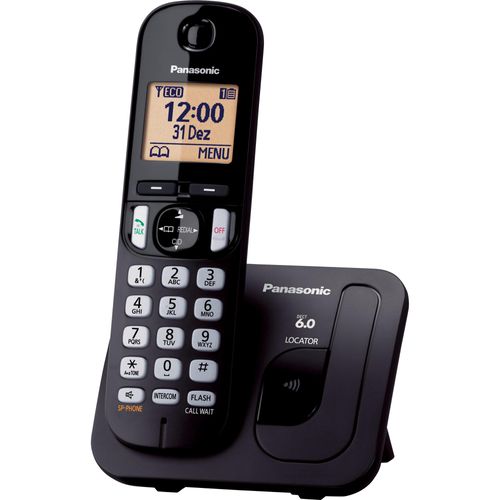 Telefone Sem Fio Com ID/Viva Voz Panasonic KX-TGC210LBB Preto