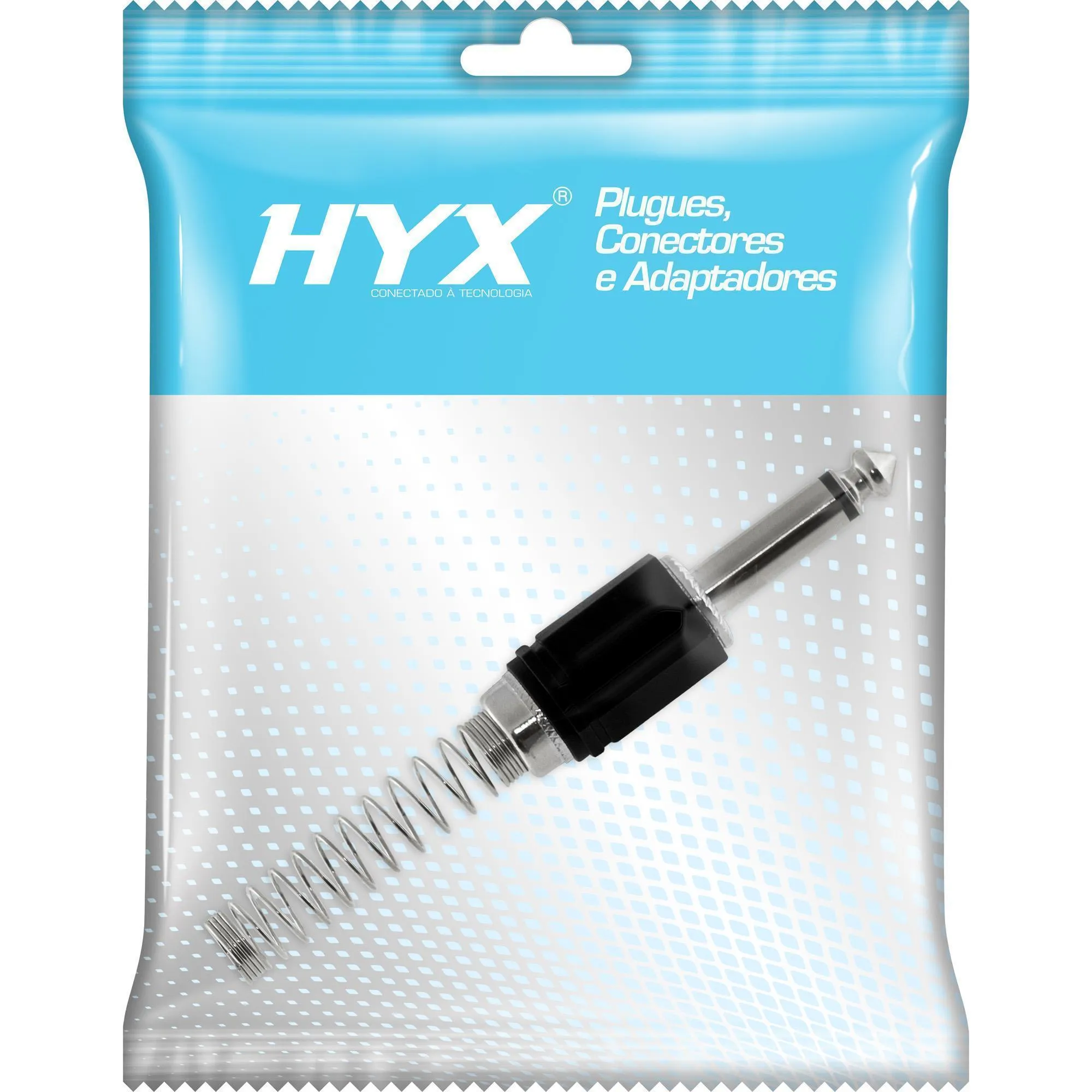 Conector P10 Macho Mono Liga de Zinco HJ019M Preto HYX