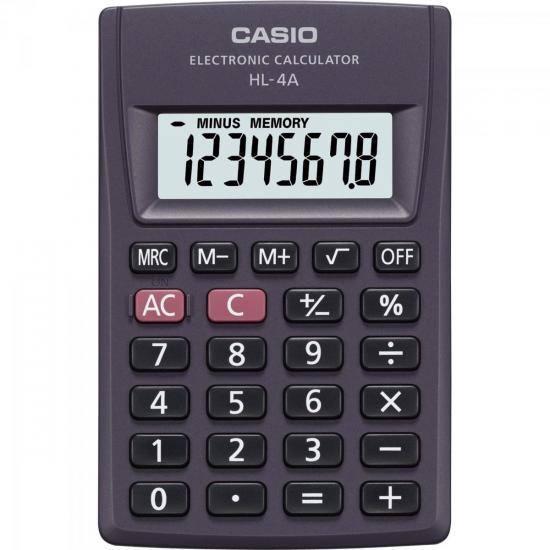 Calculadora de Bolso Casio HL-4A 8 Dígitos Preta