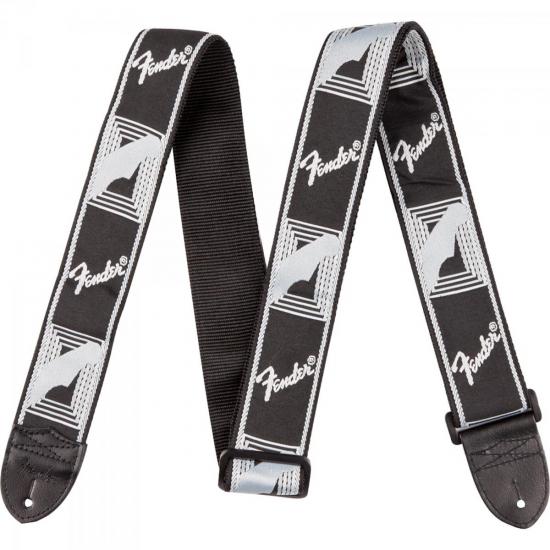 Correia para Instrumentos Nylon Monograma Preta Logo Branca FENDER Correia para Instrumentos Nylon Monograma Preta Logo Branca FENDER