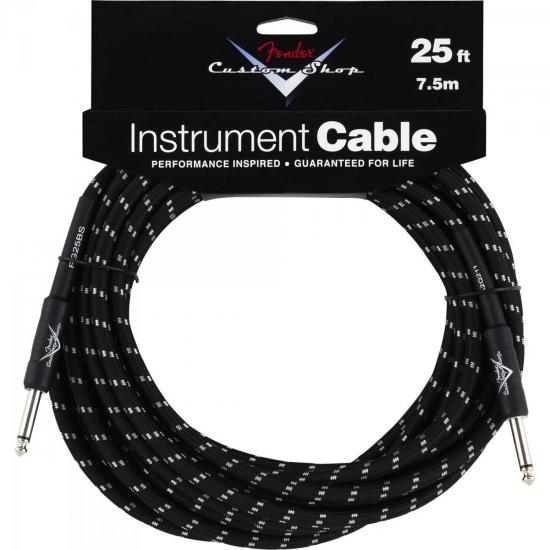 Cabo para Instrumentos P10 x P10 7,5m CUSTOM SHOP Preto Tweed FENDER Cabo para Instrumentos P10 x P10 7,5m CUSTOM SHOP Preto Tweed FENDER