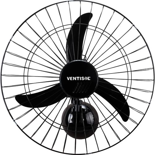 Ventilador de Parede Ventisol Oscilante 60cm Aço Preto Bivolt