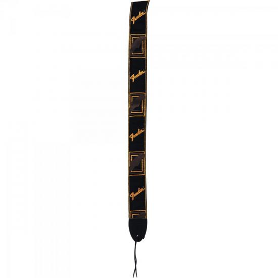 Correia para Instrumentos Nylon Monograma Preta Logo Marrom FENDER Correia para Instrumentos Nylon Monograma Preta Logo Marrom FENDER