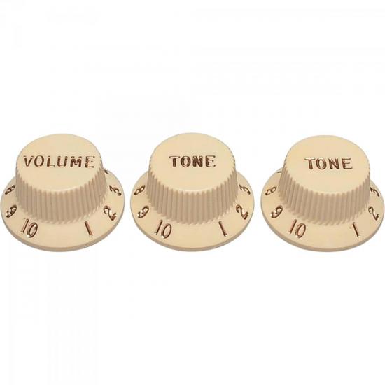 Set de Knobs para Guitarra Stratocaster VTT Branco Envelhecido FENDER Set de Knobs para Guitarra Stratocaster VTT Branco Envelhecido FENDER