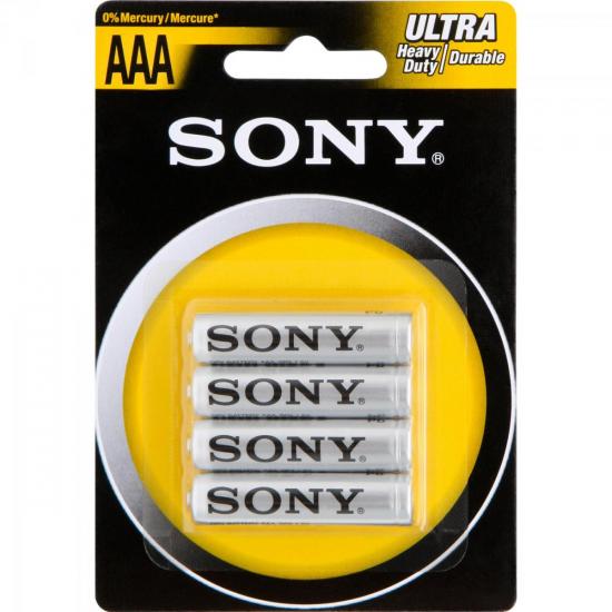 Pilha Zinco AAA R03-NUB4A Sony Caixa c/48 pilhas (cartela c/4) Pilha Zinco AAA R03-NUB4A Sony Caixa c/48 pilhas (cartela c/4)