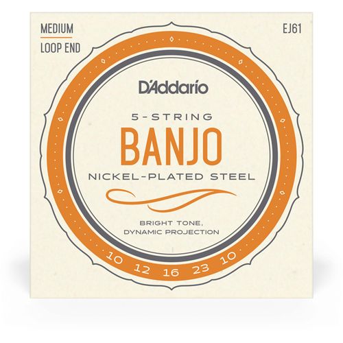 Encordoamento Para Banjo D\'Addario EJ61 Médio .010