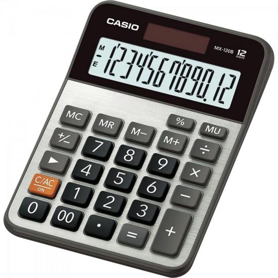 Calculadora de Mesa Casio MX-120B 12 Dígitos Cinza