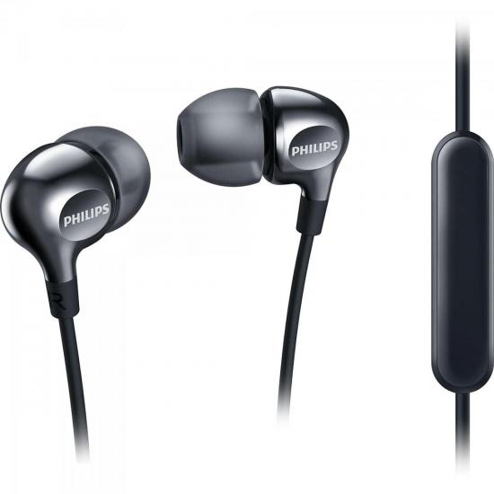 Fone de Ouvido Intra-Auricular com Microfone SHE3705BK/00 Preto PHILIPS Fone de Ouvido Intra-Auricular com Microfone SHE3705BK/00 Preto PHILIPS