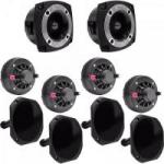 Kit Som Automotivo 120W RMS 8 Ohms 4 DRIVERS + 4 CORNETAS CURTAS + 2 SUPER TWEETERS ORION