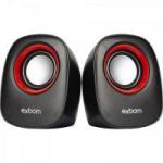 Caixa Multimídia 2.0 5W RMS CS-89 Preta/Vermelha EXBOM