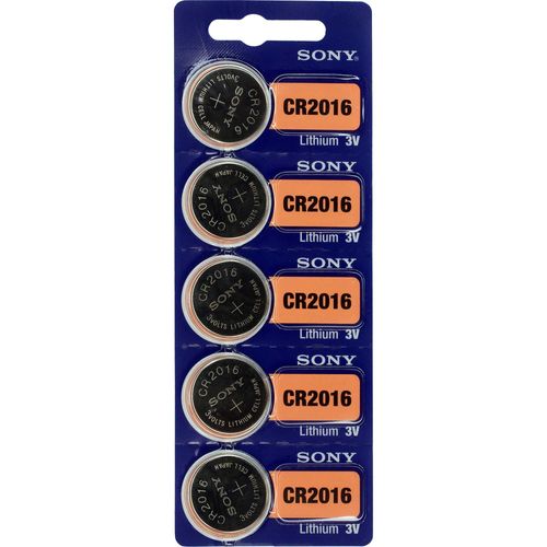 Pilha Botão 3V Lítio CR2016 (Cartela c/5 pilhas) Sony