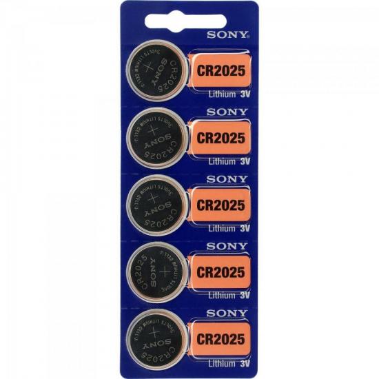 Pilha Botao 3V Litio CR2025 Sony cartela c/5 pilhas Pilha Botao 3V Litio CR2025 Sony cartela c/5 pilhas