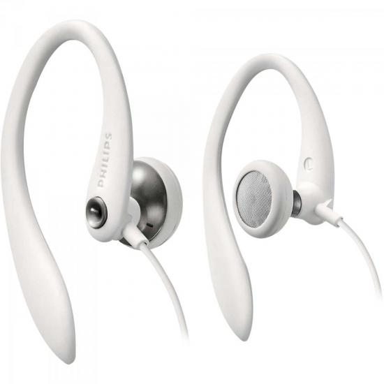 Fone de Ouvido Esportivo Gancho de Orelha SHS3300WT/10 Branco PHILIPS Fone de Ouvido Esportivo Gancho de Orelha SHS3300WT/10 Branco PHILIPS