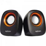 Caixa Multimídia 2.0 5W RMS CS-89 Preta/Laranja EXBOM
