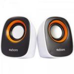 Caixa Multimídia 2.0 5W RMS CS-89 Branca/Preta/Laranja EXBOM