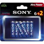 Pilha Alcalina AAA Stamina Plus AM4-B6X2D Sony cartela c/8 pilhas