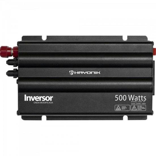 Inversor 500W 12VDC/220V Onda Modificada Cinza Escuro HAYONIK Inversor 500W 12VDC/220V Onda Modificada Cinza Escuro HAYONIK