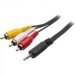 Cabo P2 4C x 3 RCA Macho 1,8m P24C3RCA Preto MXT