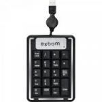Teclado Numérico USB Cabo Retrátil BK-N20 Preto EXBOM