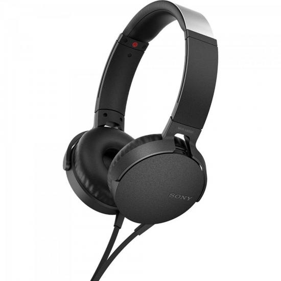 Fone de Ouvido com Microfone MDR-XB550AP/B Preto SONY Fone de Ouvido com Microfone MDR-XB550AP/B Preto SONY