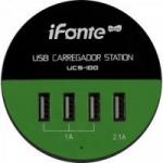Carregador USB 4 Portas UCS-100 Preto/Verde EXBOM